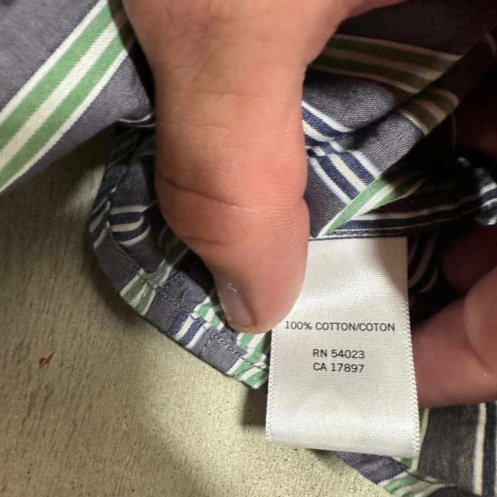 Banana Republic Men Dress Shirt Large 16-16 1/2 Original Fit Striped Long Sleeve